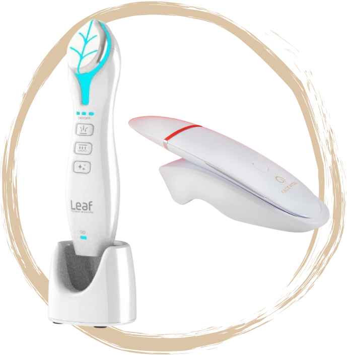 Blatt mit Skin Scrubber